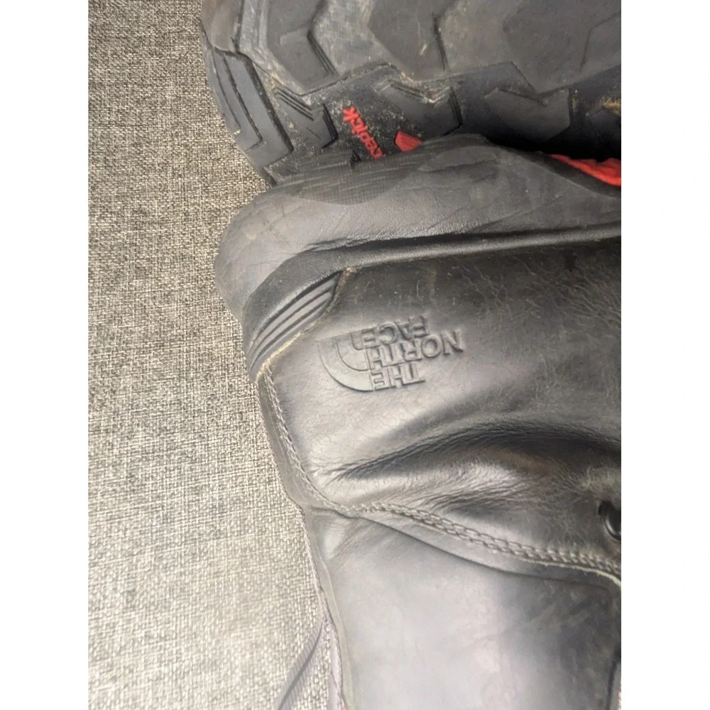 North Face Boots Primaloft Waterproof Insulated Black Red Men US 14 Hiking Shoes